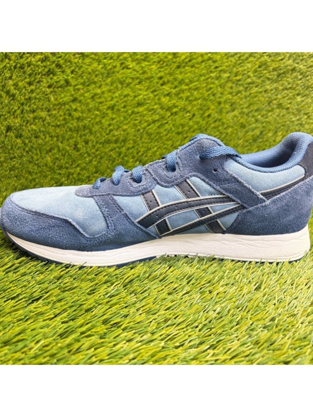 Asics Lyte Classic Mens Size 9.5 Blue Athletic Running Walking Shoes Sneakers - Picture 3 of 10